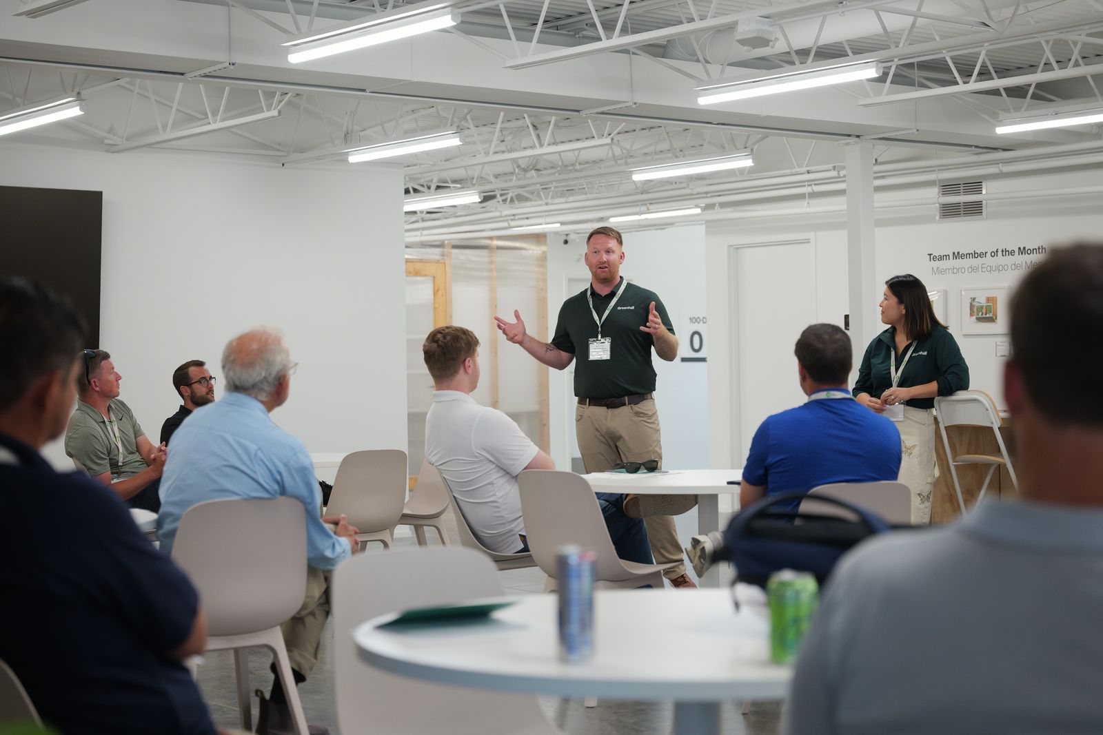 A Greenhall leader presenting to landscape business owners