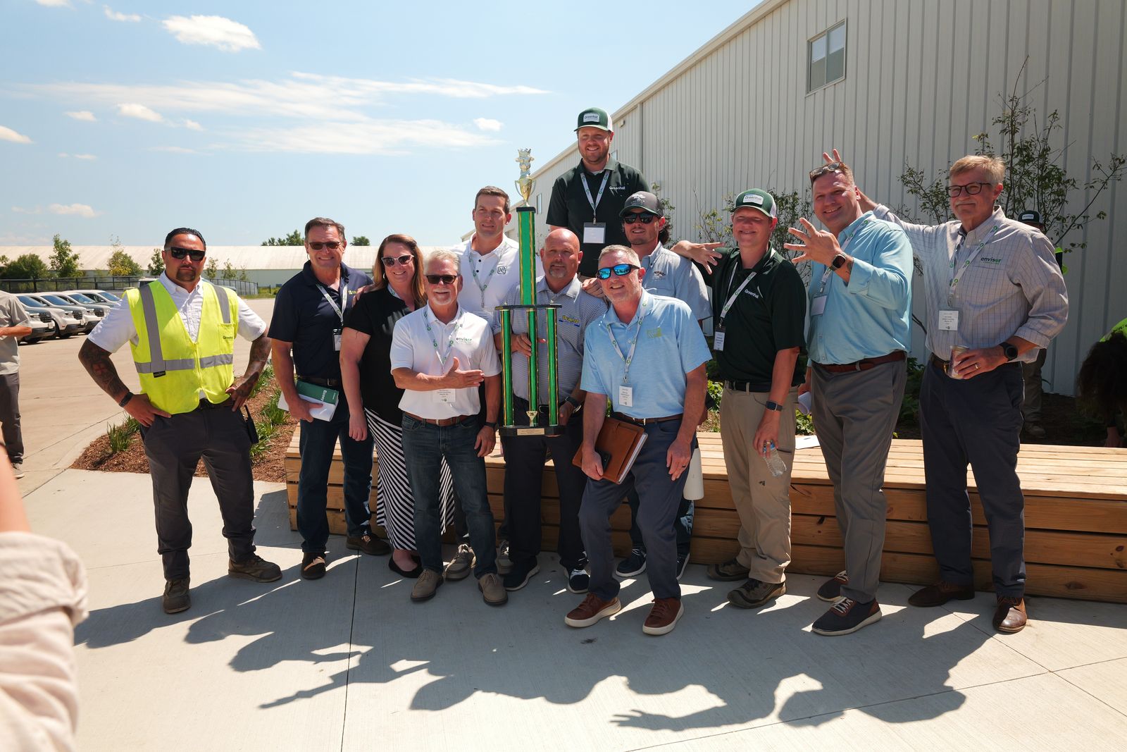 The Envision 2026 group gathered outside Greenhall Commercial Landscapes